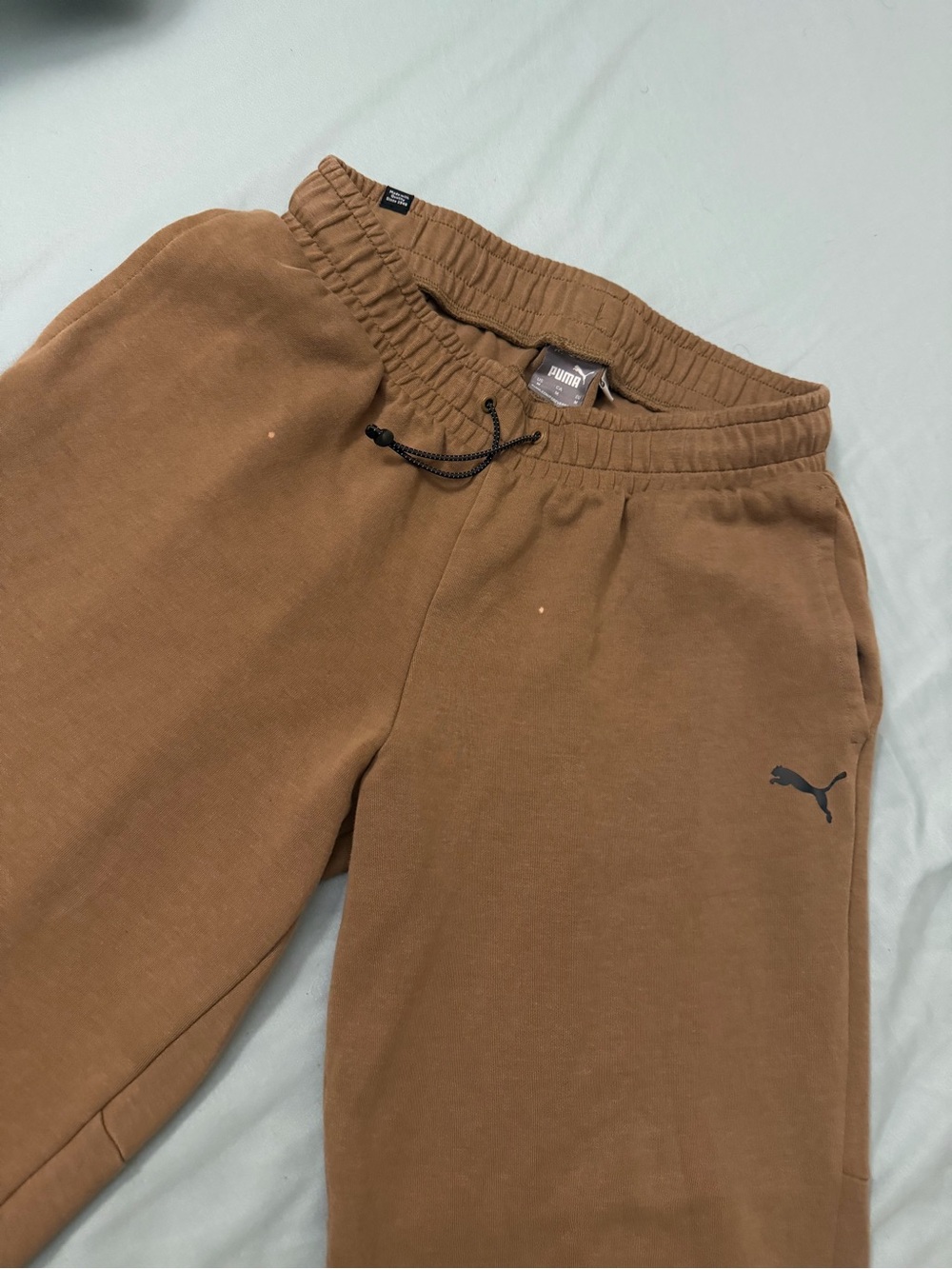 Puma Chestnut Brown Joggers with Black Logo
